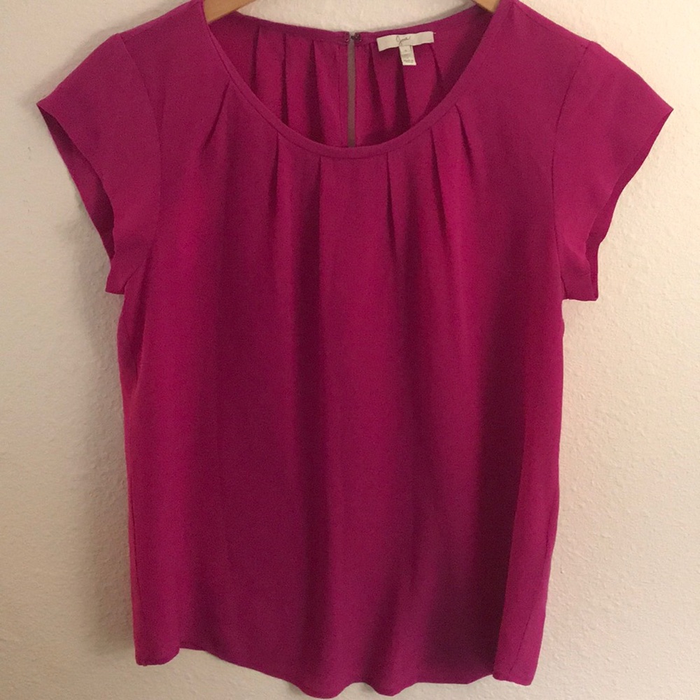 Joie fuchsia silk top